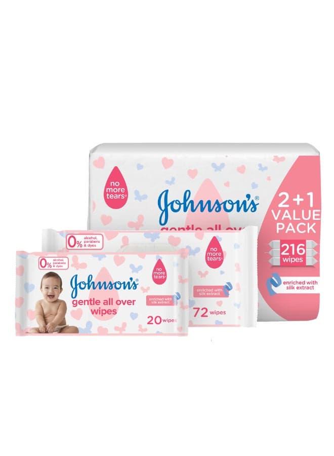 Baby Wipes Gentle All Over 216 Piece