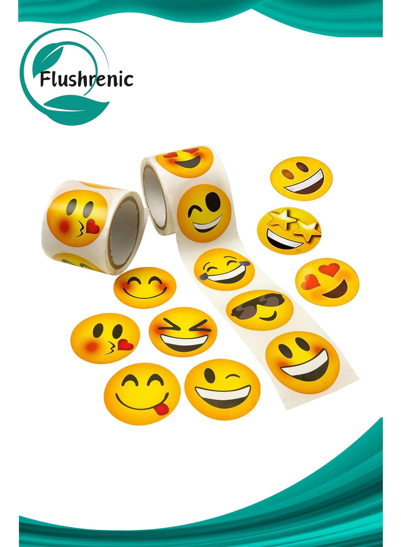 2 Rolls Emoticon Stickers,Kids' Party Favors,Game Prizes,Novelty Toys,Wall Decor,Scrapbooking,Girly Collections,Arts and Crafts