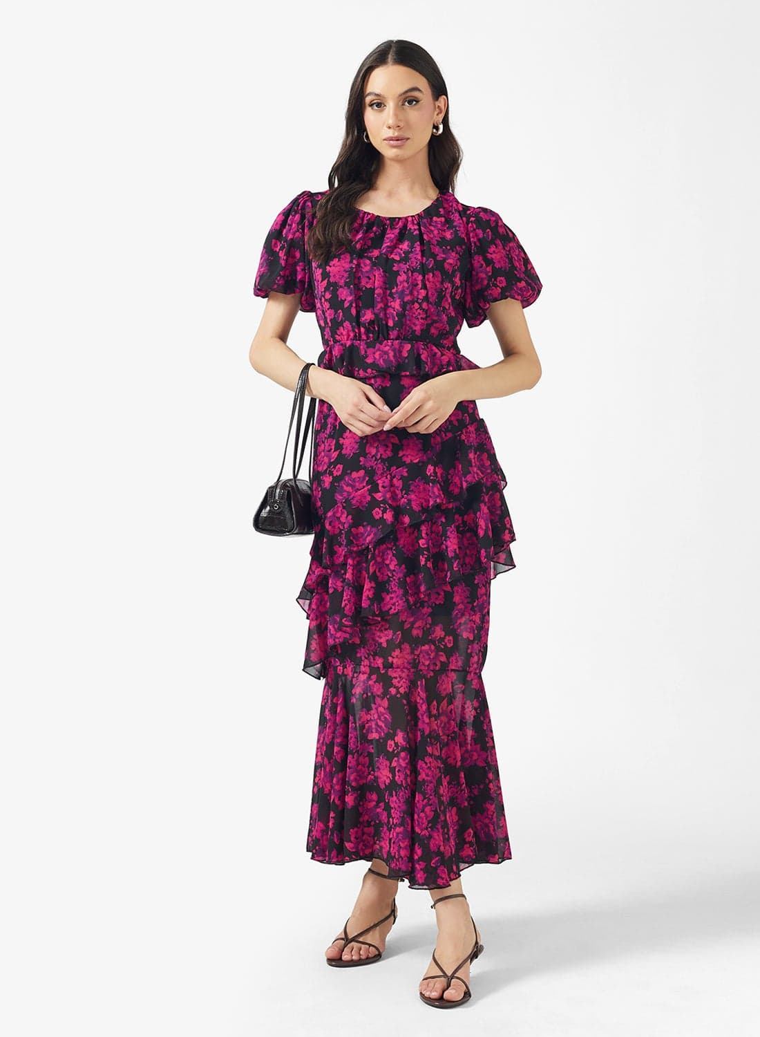 Floral Print Mermaid Cut Dress