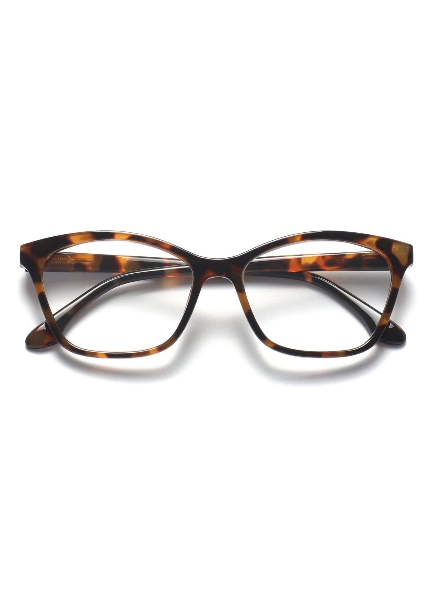 KAT Reading Glasses for Women Men, Cat-Eye Frame with Spring Hinges, Shiny Brown Tortoiseshell +1.00 (Pack of 1)