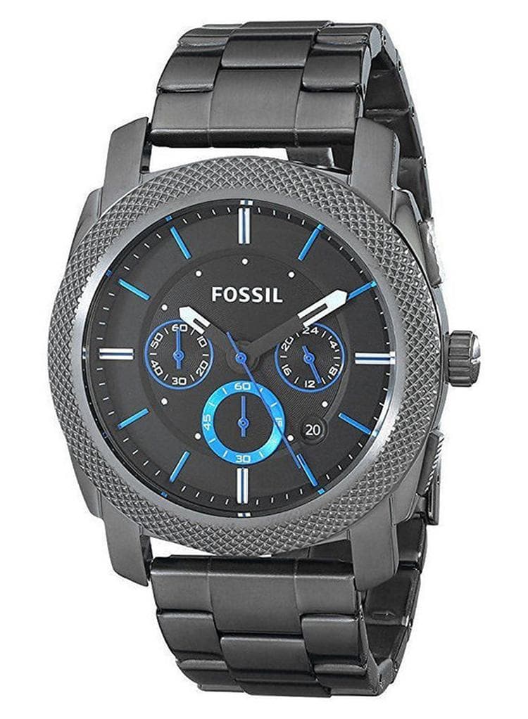 Men Water Resistant Stainless Steel Analog Watch FS4931 - 45 mm - Gunmetal