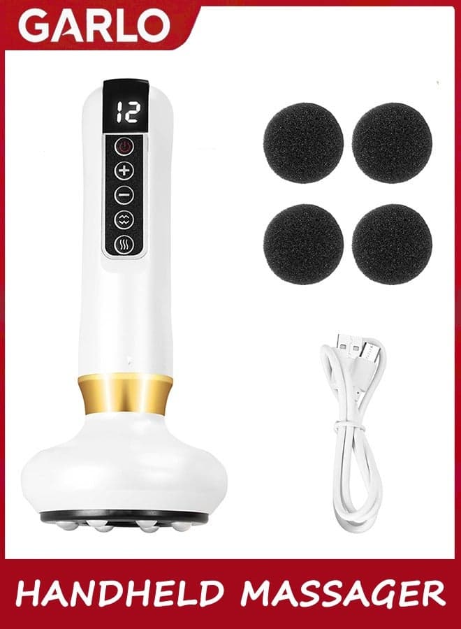 Handheld Cellulite Massager,Body Vacuum Massager with 12 Suction Modes, Rechargeable & Cordless Cellulite Removal Machine Abdominal Belly Thighs Butt Neck at Home