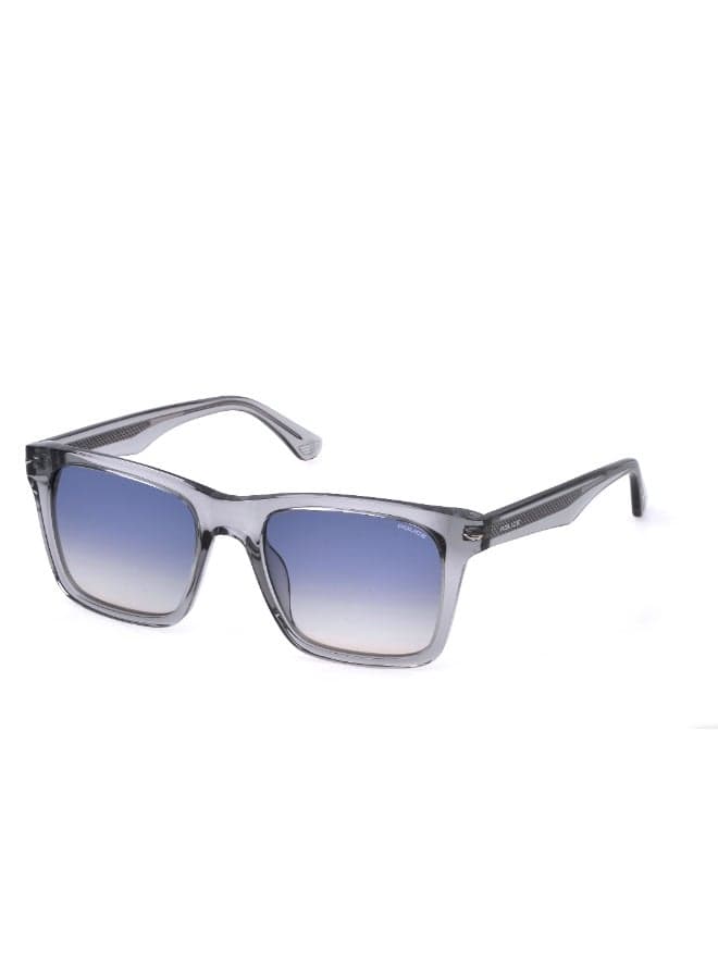 Police Square Full-Rim Sunglasses CHAMP 9 SPLN35M Transparent grey Frame, blue gradient yellow Lenses