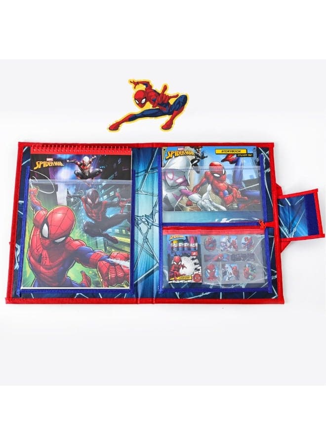Marvel Spiderman Fold Out Storage Case| Coloring & Activity Kit | Stickers & Play Scenes | Ideal For Gifting | Age 3+