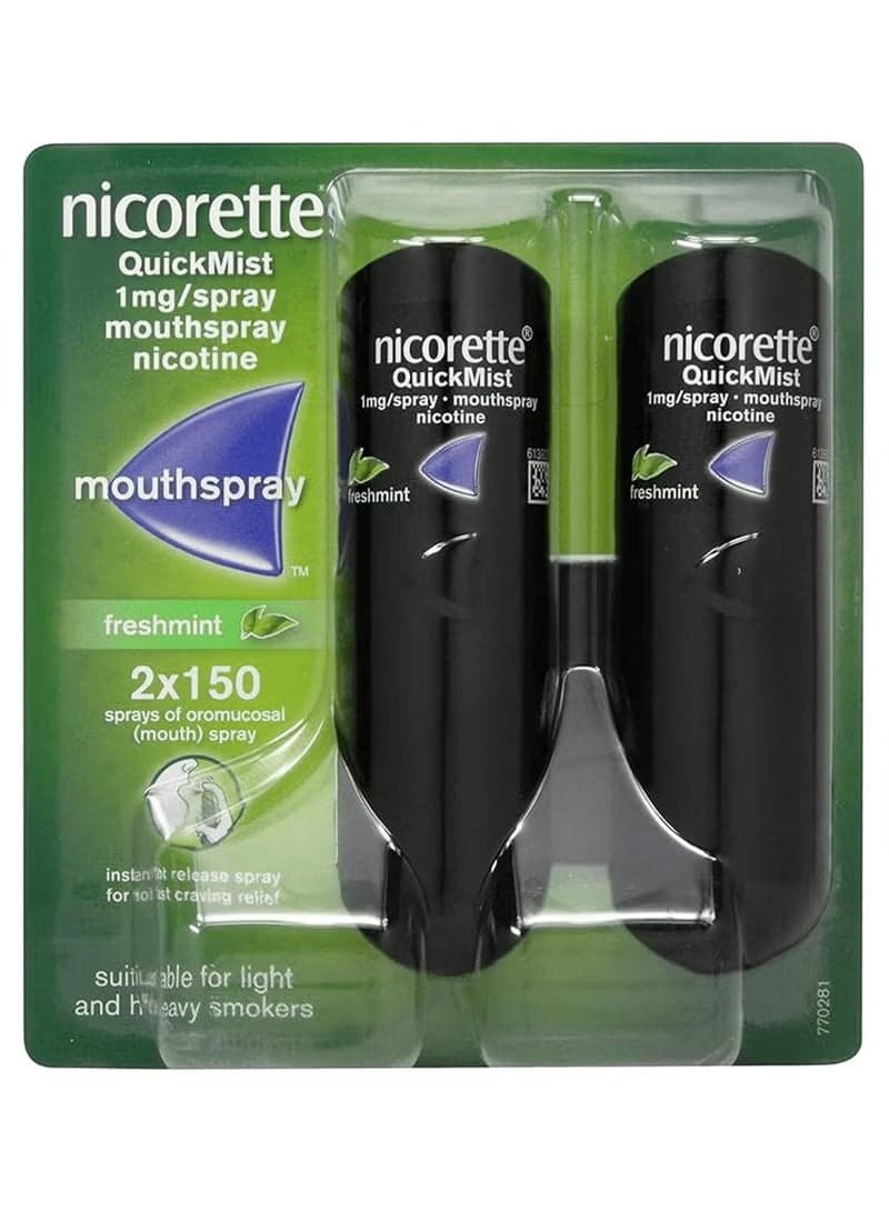 Nicorette Quickmist Mouth Spray, Freshmint - 2 x 150 Sprays