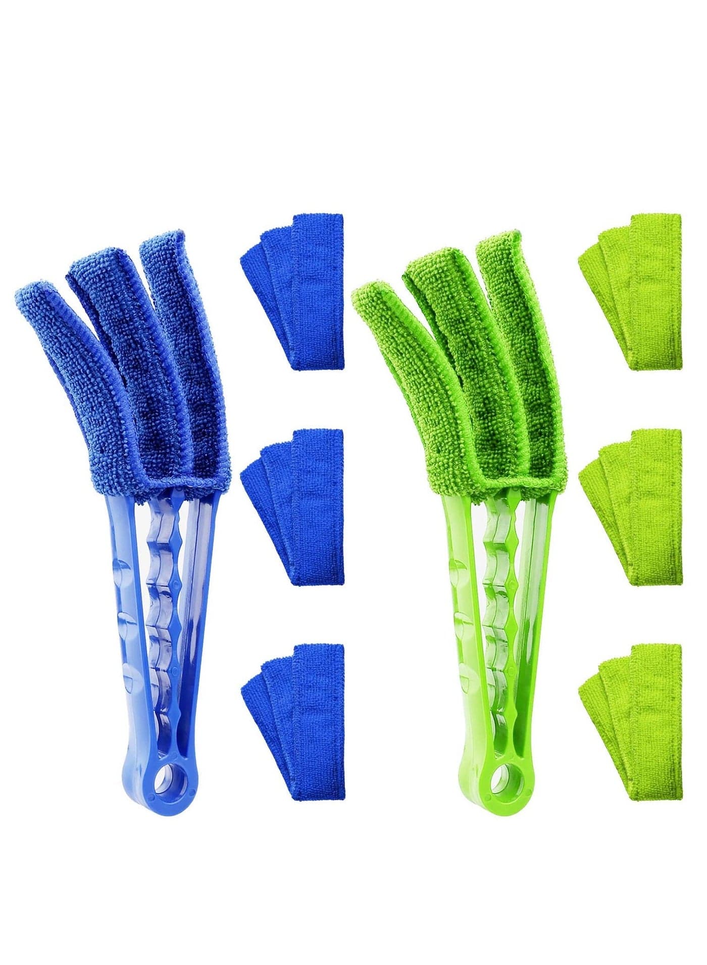 2 Pack Window Blind Cleaner Duster Tool with 6 Each Microfiber Sleeves, Blind Cleaner Tools for Window Blinds, Jalousie Shutter, Air Conditioner