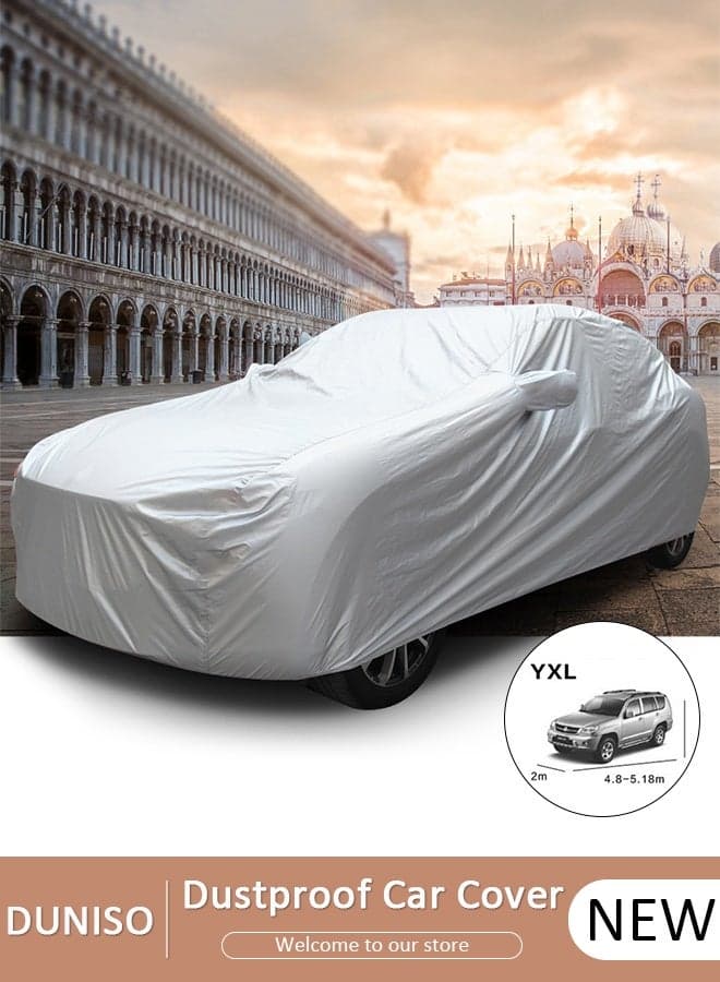 Full Car Covers Sunscreen UV Protection Indoor Outdoor Sunscreen Heat Protection DustWind/Water/Weatherproof Anti-Uv Scratch-Resistant Sedan Universal Suit XL