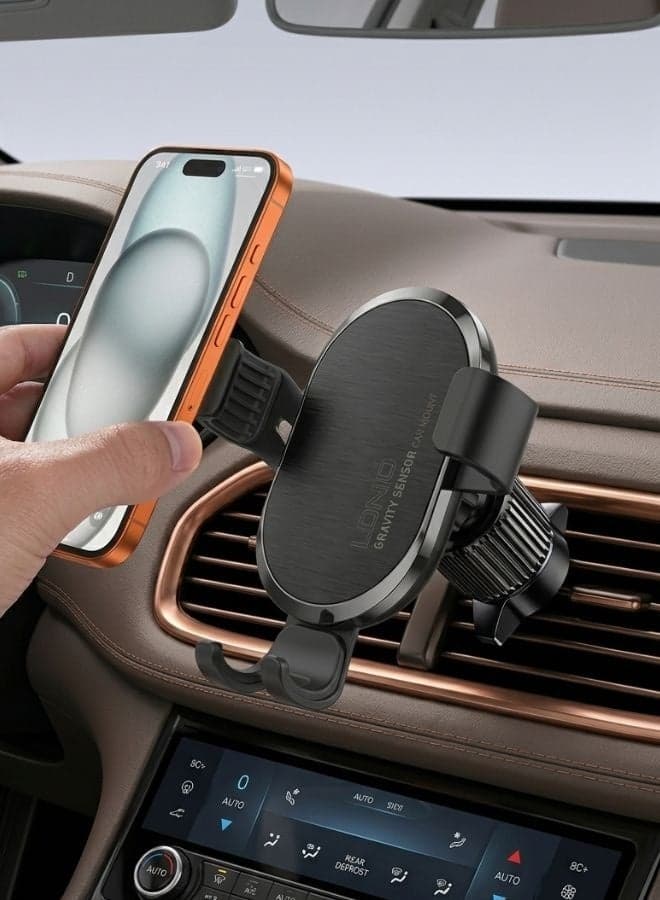 Car Phone Holder Car for Air Vent 360 degree Rotate Metal Gravity Car Air Vent mobile phone Holder Black compatible for iphone 17/17pro ,16/16pro any device's samsung ,honor ,vivo ,oppo any model easy install