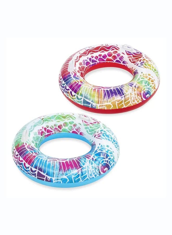 Bestway, Φ36"/Φ91cm Summer Swirl Swim Tube - assorted Inflatable Outdoor Water Play Toy for Kids and Families, Durable Premium Quality Material, Easy Inflate and Deflate Design, Pool Beach Garden Summer Fun Activity