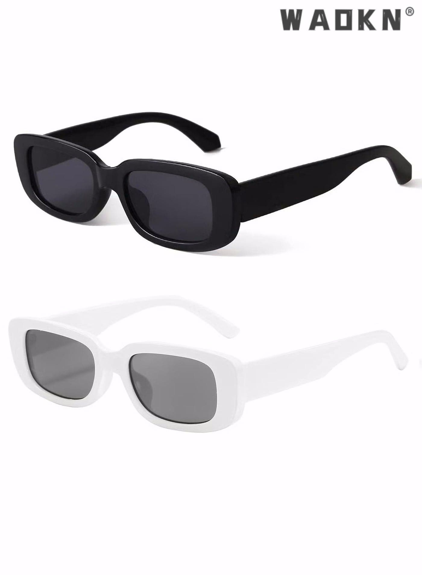 Retro Rectangle Sunglasses Women and Men Vintage Small Square Sun Glasses Protection Glasse Uv400 Protection Glasse Vintage Driving Glasses 90s Fashion Narrow Square Frame