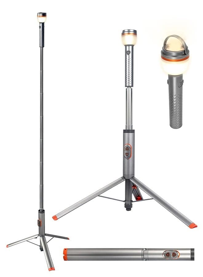 NAFAS Portable Telescopic Camping Light, 800 Lumens Rechargeable Light, Emergency Light Rechargeable, Torch Light Rechargeable, Camping Essentials Aluminum+PC with Remote Control, IP65 Waterproof, Battery Powered & Tripod Mount for Camping, Hiking, Power Outages