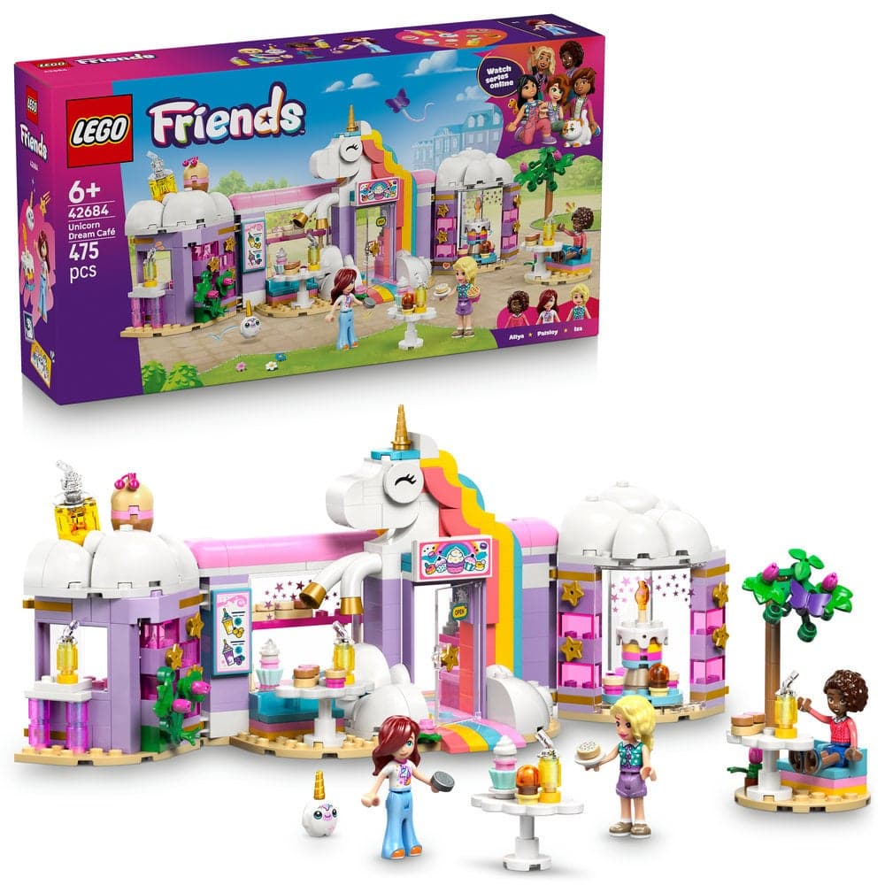 Friends Unicorn Dream Café Toy with 3 Mini Dolls 42684 (Age 6+, 475 Pieces)