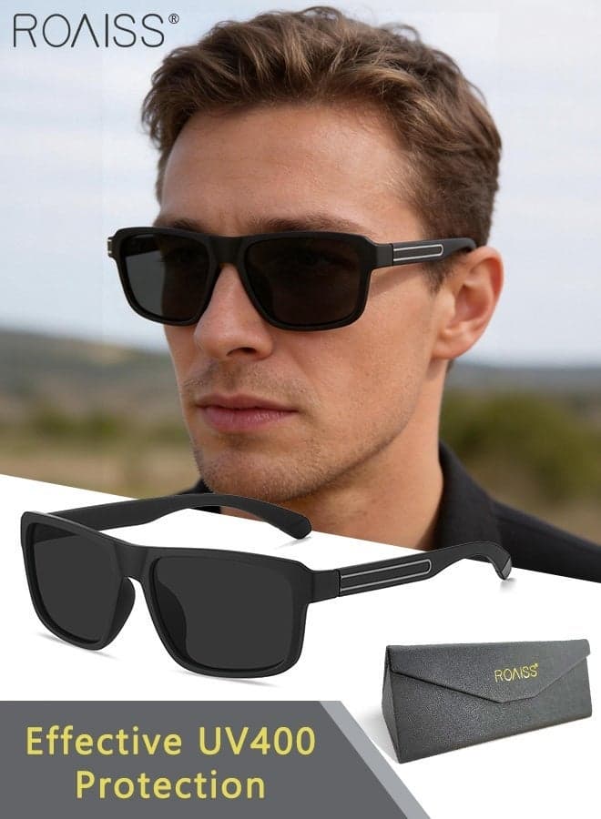 Men's Fashion Sunglasses, Retro Street Style Sun Glasses, Casual Anti-Glare Shades, Restore True Colors, Suitable for Driving, Travel, Fishing, Golf Black