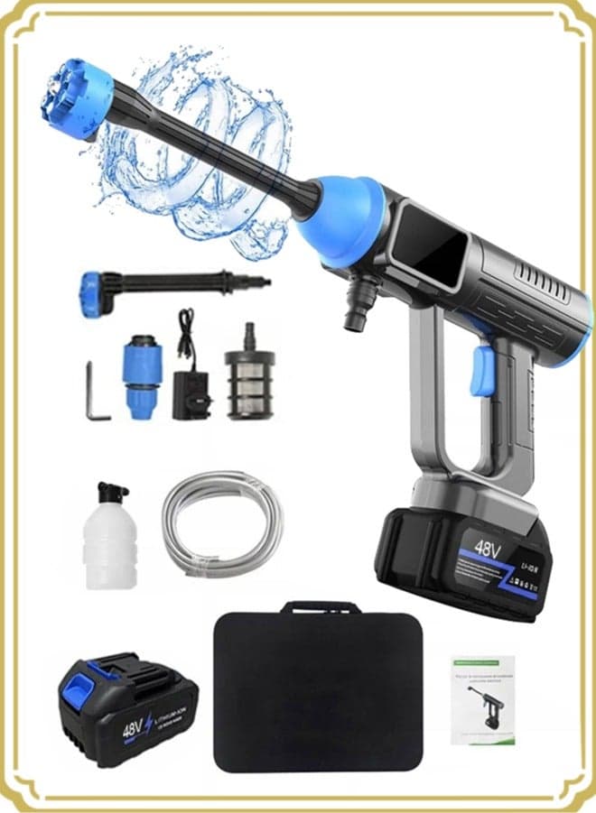 50Bar Cordless Pressure Washer - 15000mAh Brushless Portable Power Cleaner for Car Washing & Garden Cleaning