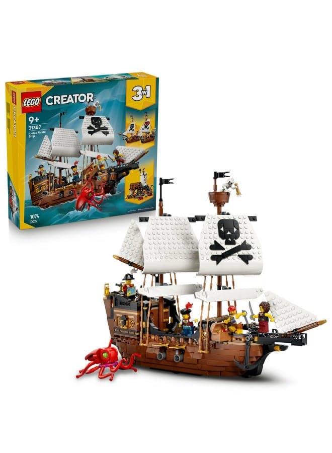 Creator 3 in 1 Iconic Pirate Ship Toy 31387 (Age 9+, 1074 Pieces)