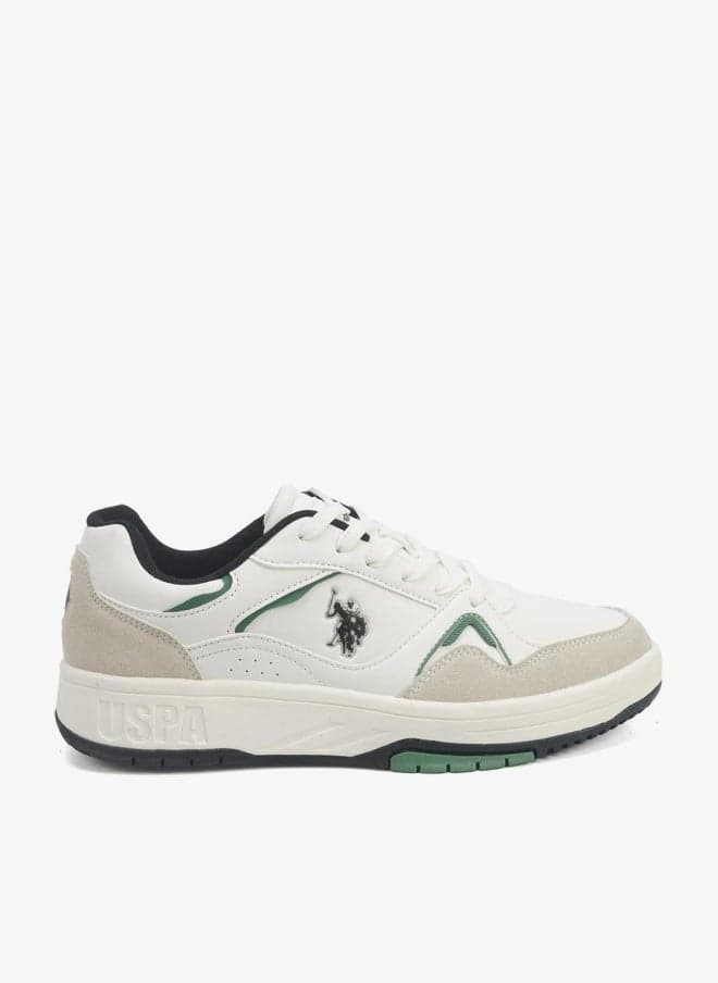 Men's White Low-Top Canvas Sneakers - Iconic Branding for a Clean Look Shoes