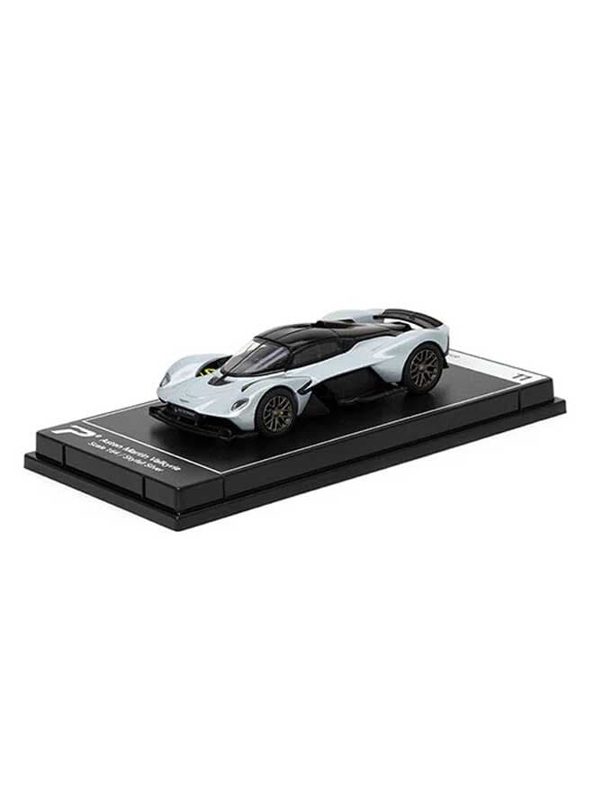 PosterCars - 1:64 Scale Aston Martin Valkyrie (Skyfall Silver) Hypercar League Collection – Die-Cast Toy Car for Kids & Collectors