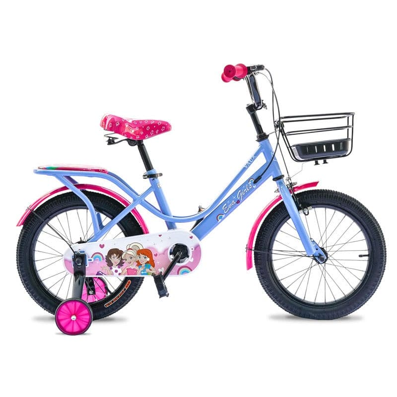 Eva 16-Inch Girl Bike | 16-Inch Wheel Size | Adjustable Seat | With Training Wheels | Blue Color