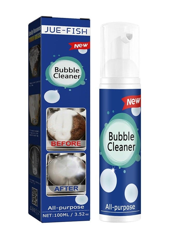 Bubble Cleaner,Bubble Cleaner Foam Spray, All-Purpose Foaming Heavy Oil Stain Cleaner, Rinse-Free Cleaning Spray, Stubborn Grease & Grime Remover Bubble Spray