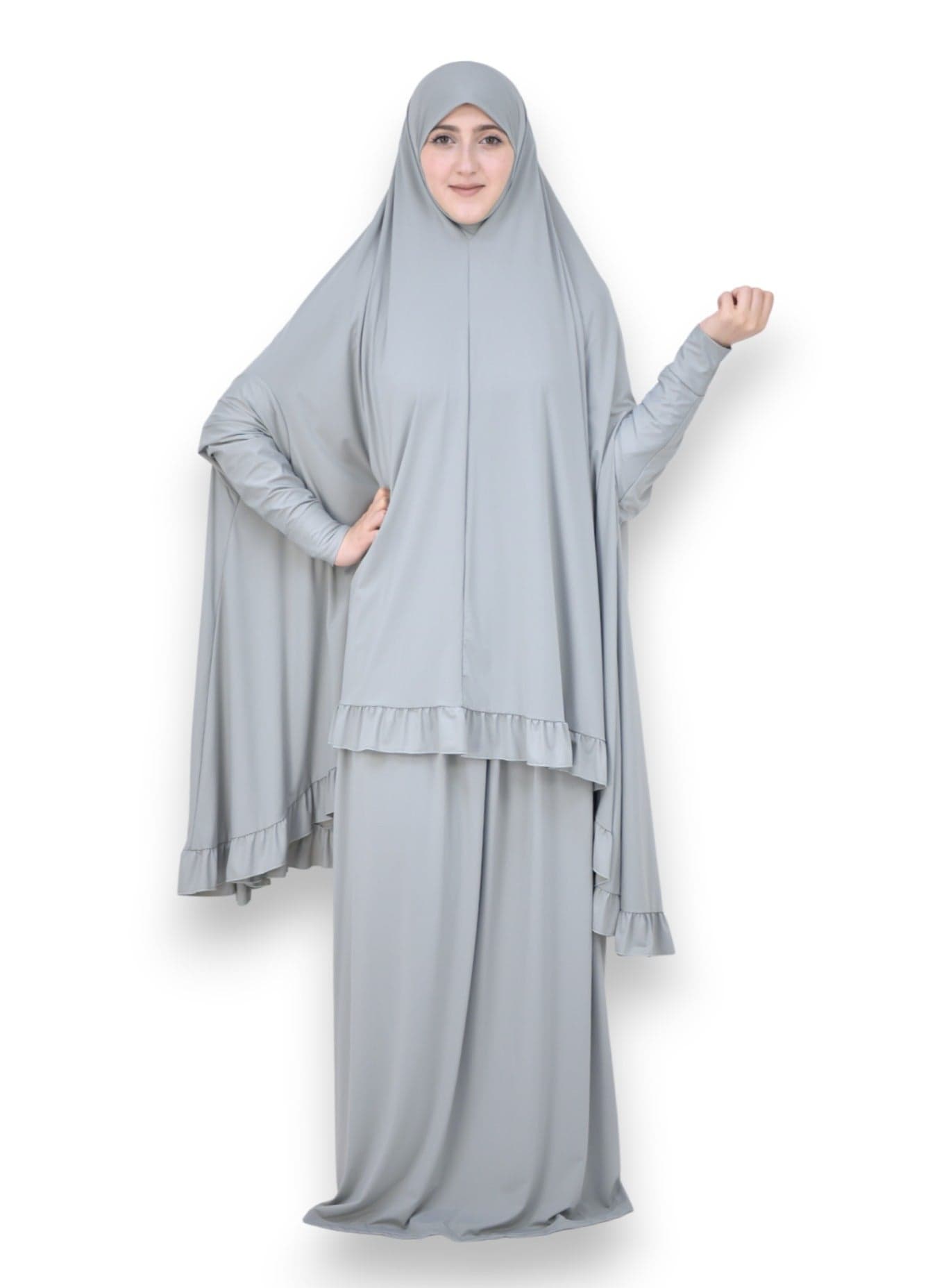 Two Piece Islamic prayer dress women with sleeve - Prayer Clothes for Women - Prayer Abaya For women - Jilbab 2 piece, Umrah essentials for women - Prayer set