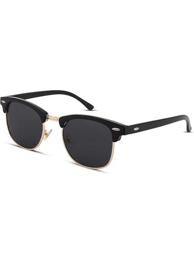 Semi-Rimless Polarized Sunglasses UV 400 Protection for Women Men
