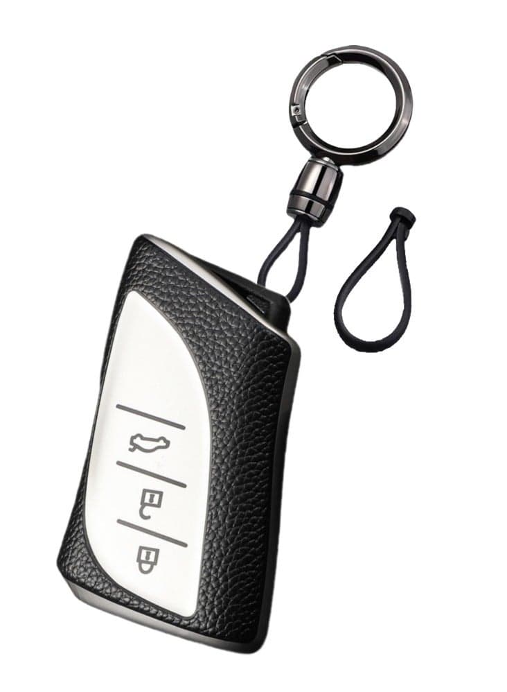 OUYoo Compatible with lexus Key fob Cover with Keychain,Metal Keychain,TPU Protective Key case,Upgrade the TPU surface texture shell,Compatible with 2018-2025 ES250 ES350 UX200 NX300h RX350 RX450h GX460 TX550 LX600 LS500 LC500h ect new Remote Smart Key,With keychain.(Silver)