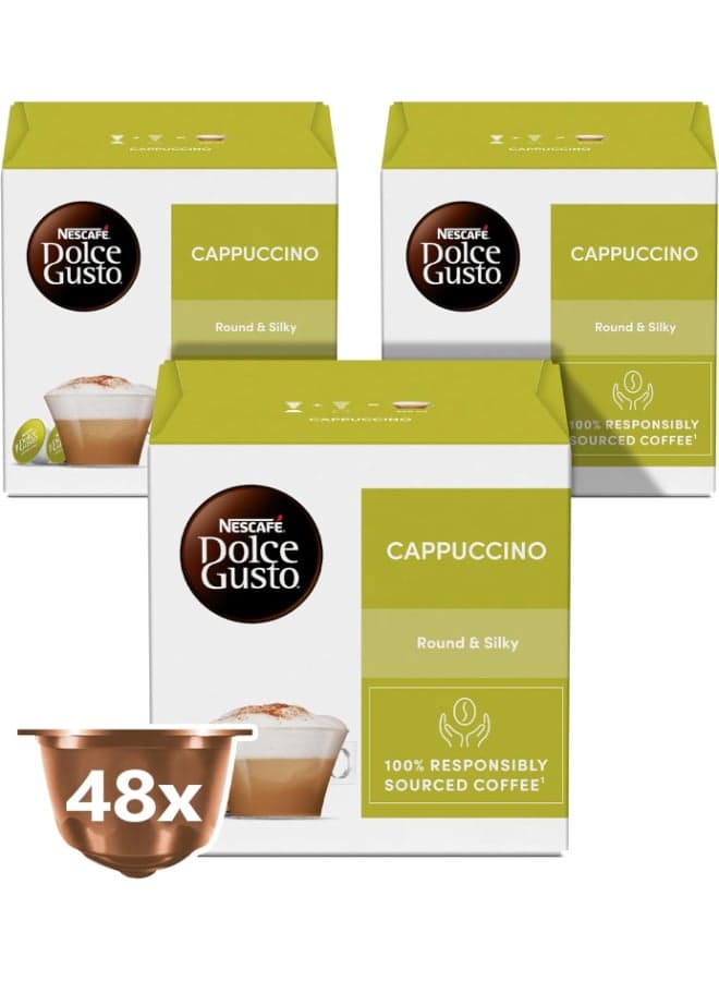 Dolce Gusto Cappuccino 16 Coffee Capsules 559.2grams Pack of 3