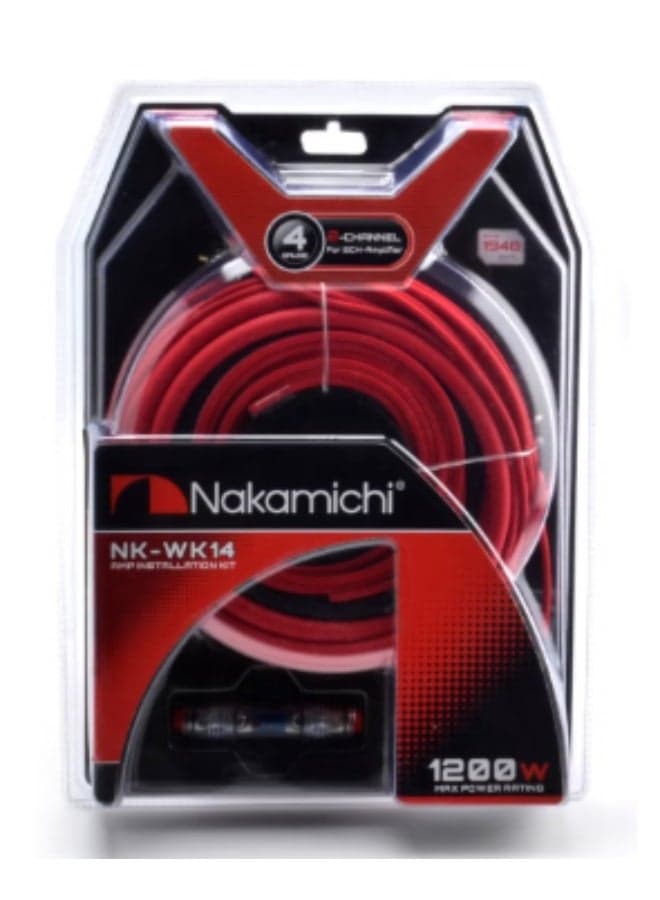 Nakamichi NK‑WK14 4 GA Amplifier Wiring Kit – 1200W Peak Premium Install Kit