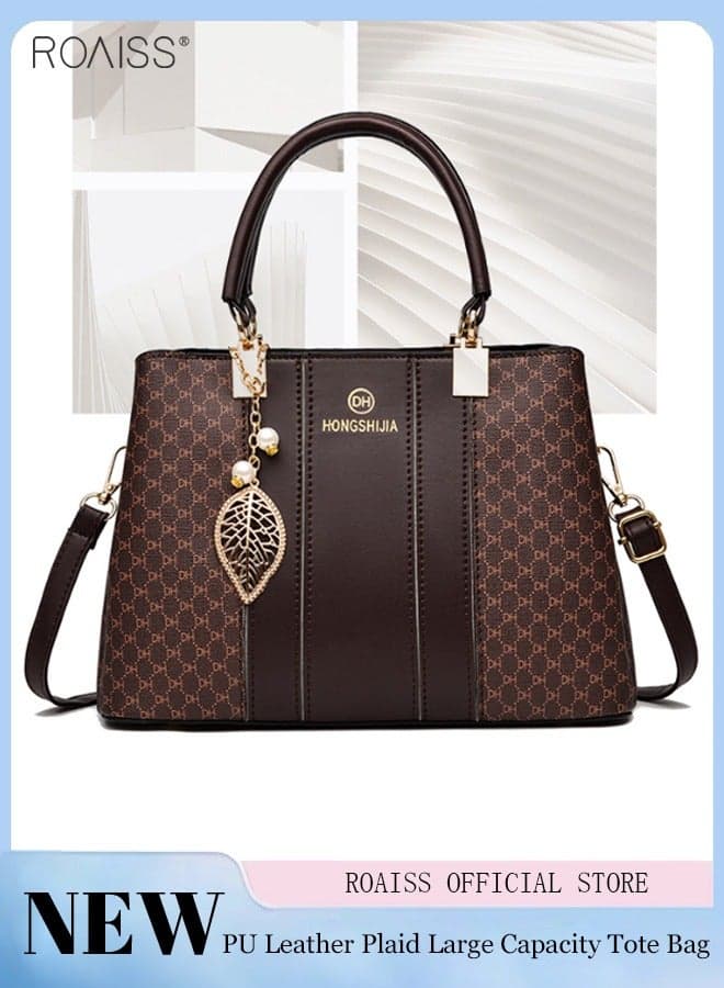 Women Stylish Handbag with Top Handle and Exquisite Pendant, Large Capacity Shoulder Bag with Adjustable Strap and Magnetic Buckle, Elegant Chic Crossbody Bag for Ladies, Ideal for Dating, Shopping and Everyday Use