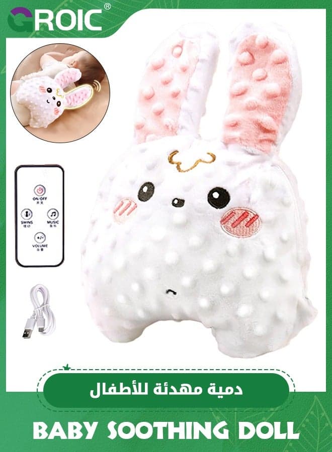 Electric Baby Soothing Plush Doll with Remote Control, 6 Lullabies, Simulated Fetal Sounds, 3 Modes, Baby Patting To Sleep Artifact, Baby Anti-Startle Pressure Stuffed, Baby Sleep Soothers