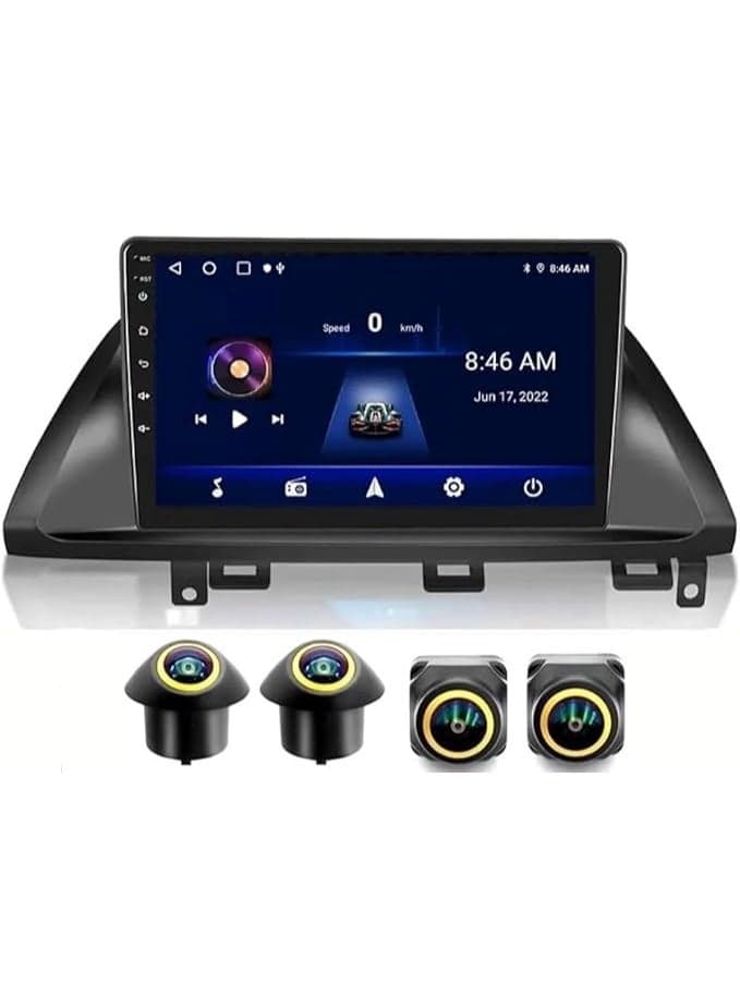 Android Car Stereo for Honda Odyssey 2010-2017 4GB RAM 64GB ROM Support Carplay, M-Link Wi-Fi BT, Radio GPS, 9 Inch IPS.QLED, Fast interface, Touch Screen with 360D Camera Included