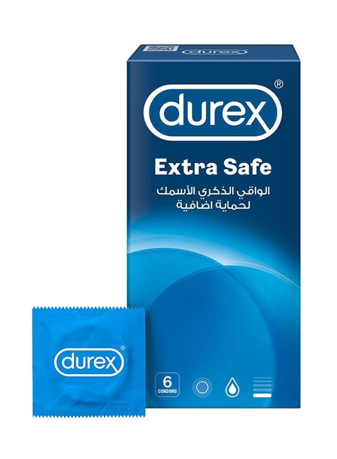 Extra Safe Lubed Condoms 6 Pieces
