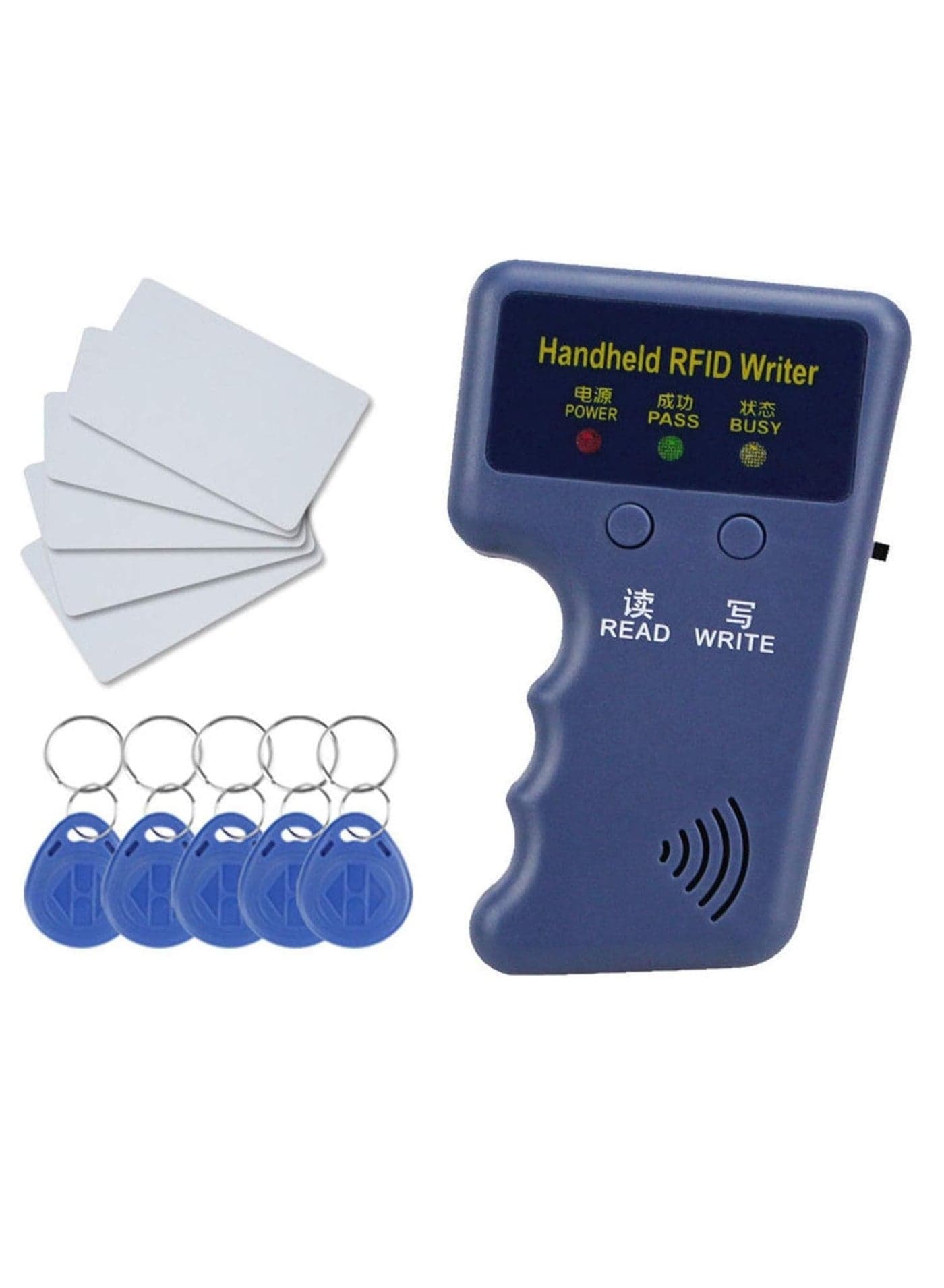Professional Handheld RFID 125KHz ID Card Copier Reader Writer Portable Duplicator Durable with 5 Writable Tags 5 Writable Cards (Copier Bundle 2.0)