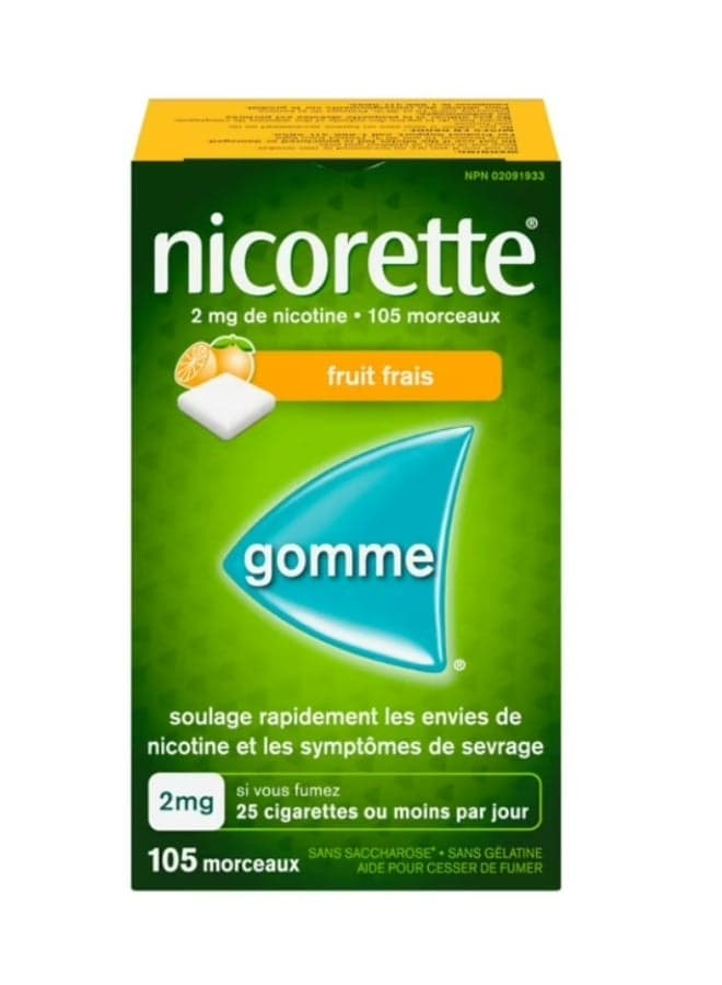 Nicorette Fresh Fruit 2mg Gum 105 Pieces