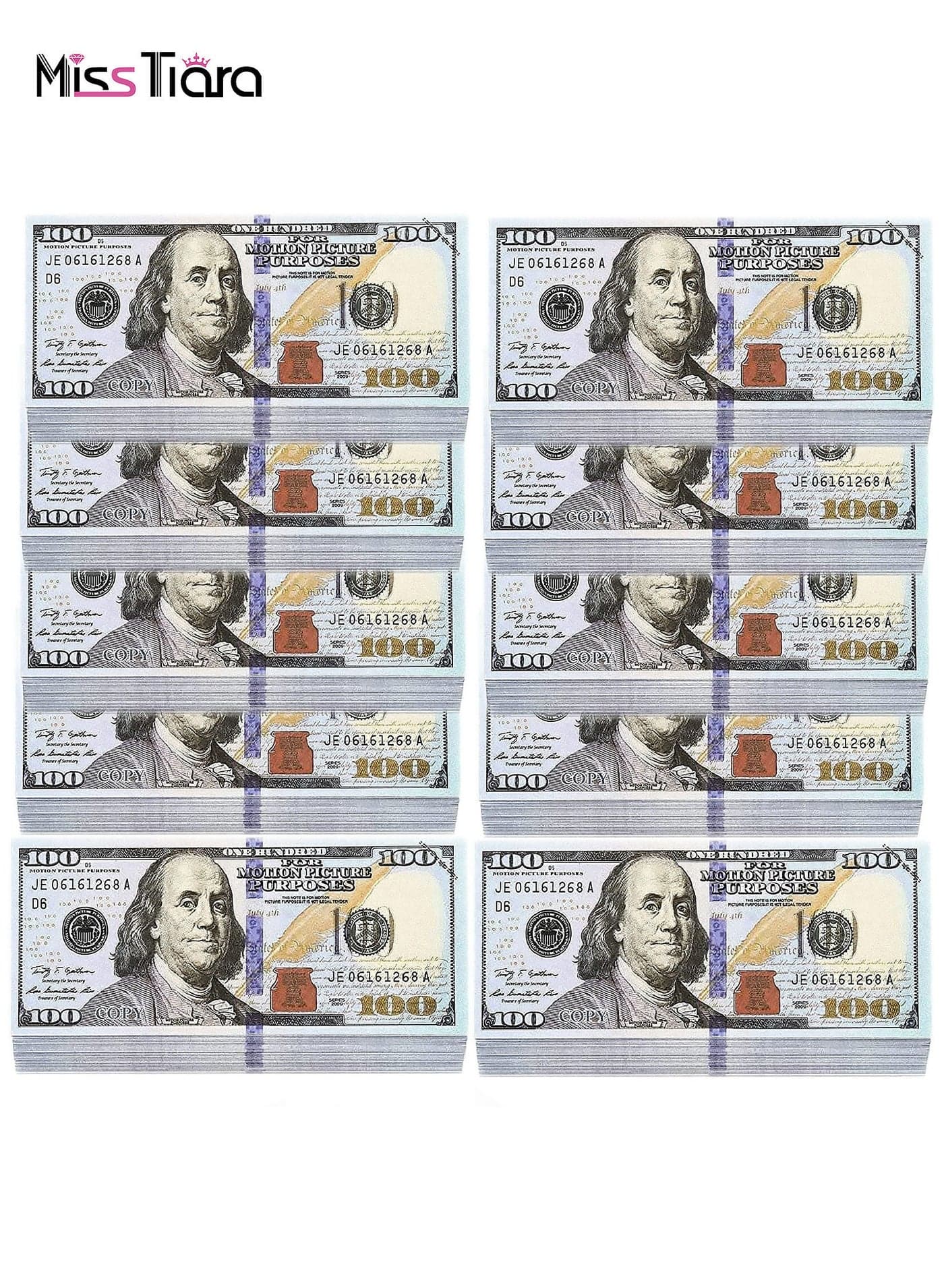 1000 Pieces Prop Money Full Print 2 Sided Motion Picture Money Face Money Dollar Bills Realistic Money Stacks,Copy Money Play Money That Looks Real for Movie, TV, Videos