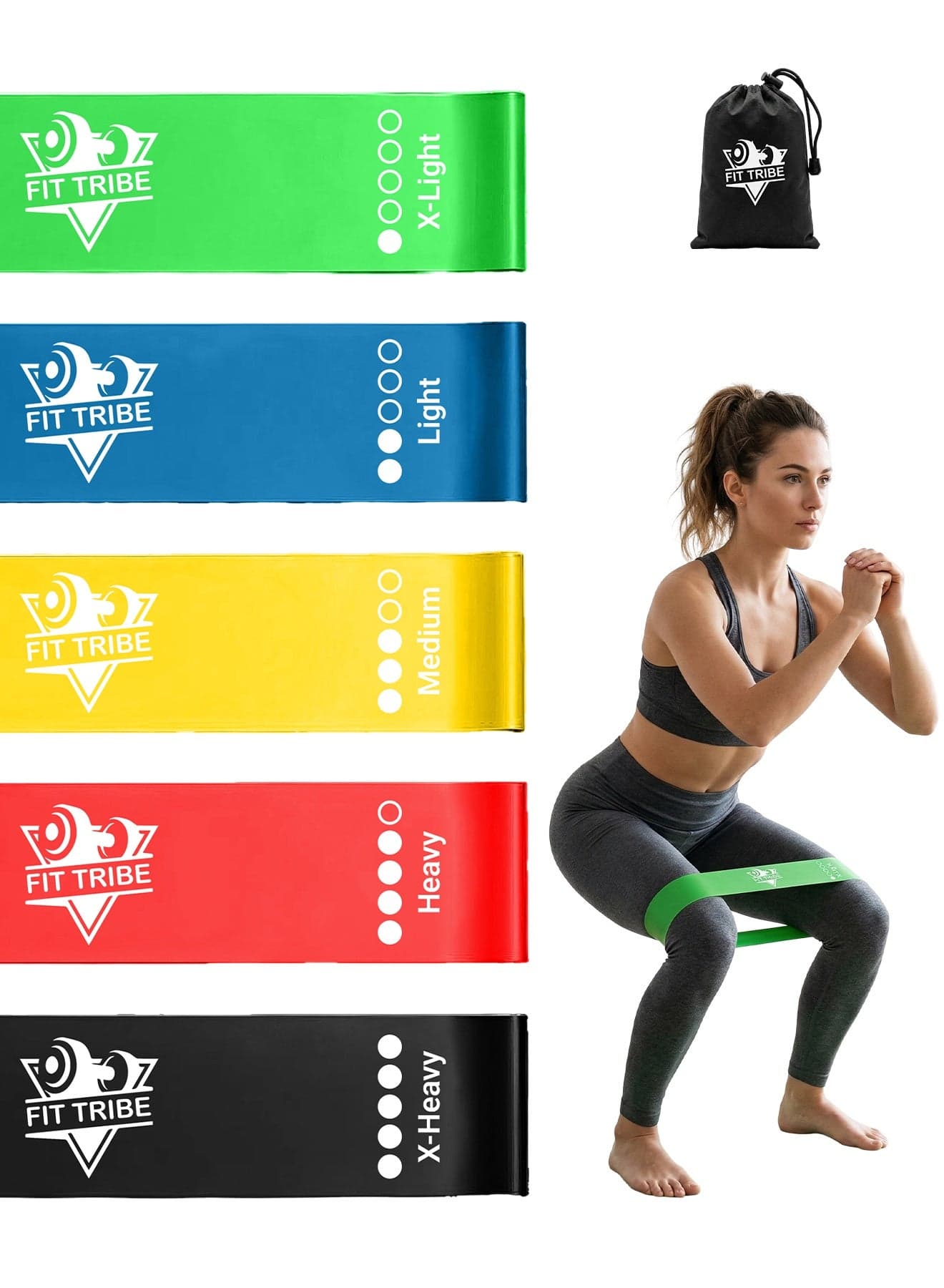Resistance Bands Set of 5 for Men & Women, Multicolor Stretch Bands for Exercise, Home Gym, Strength Training, Yoga, Stretching, Cardio Workouts, and Physiotherapy Equipment