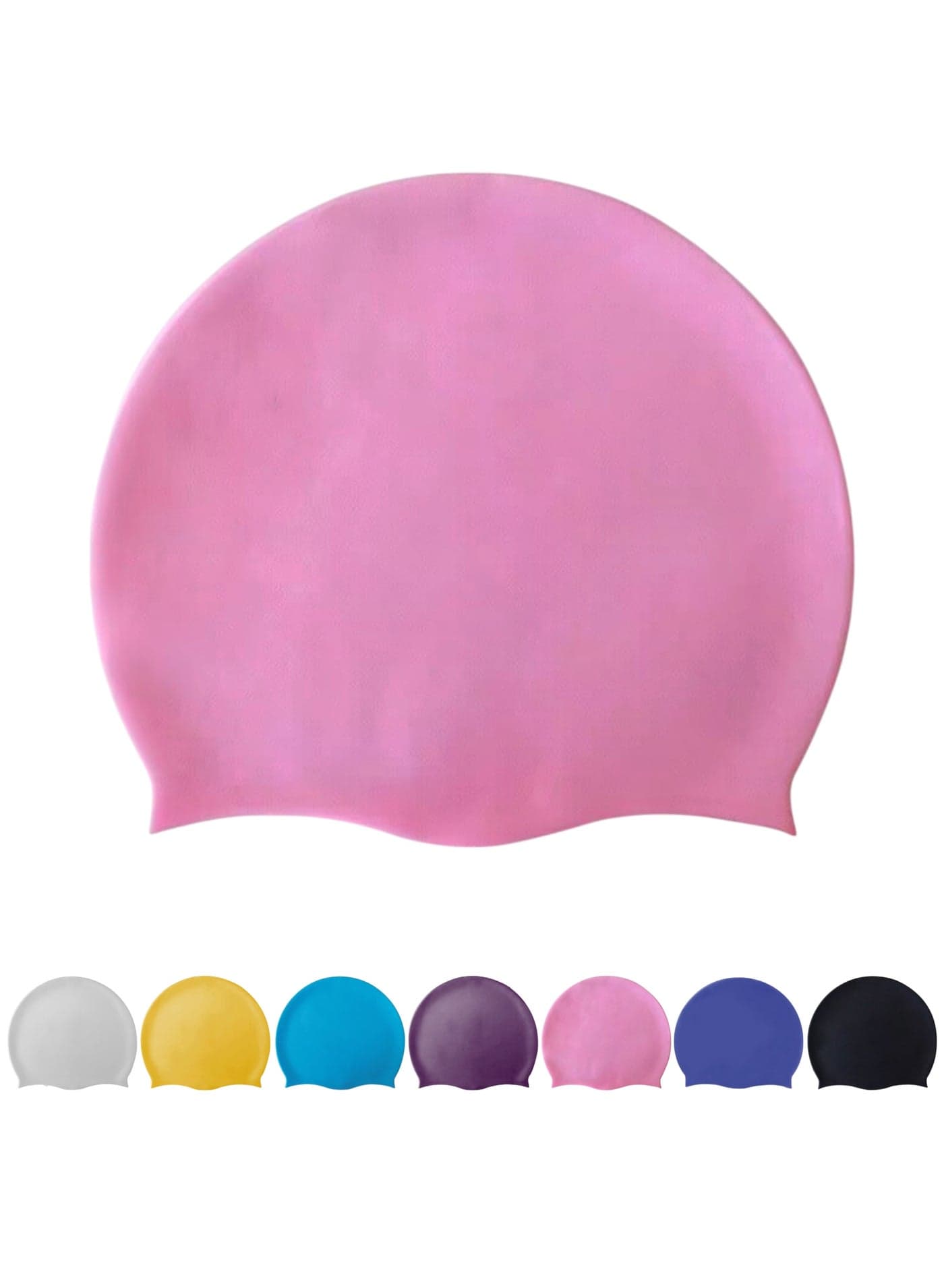 Silicone Swimming Cap for Men & Women - Waterproof, Anti-Slip, Stretchable Swim Hat - Pink Unisex
