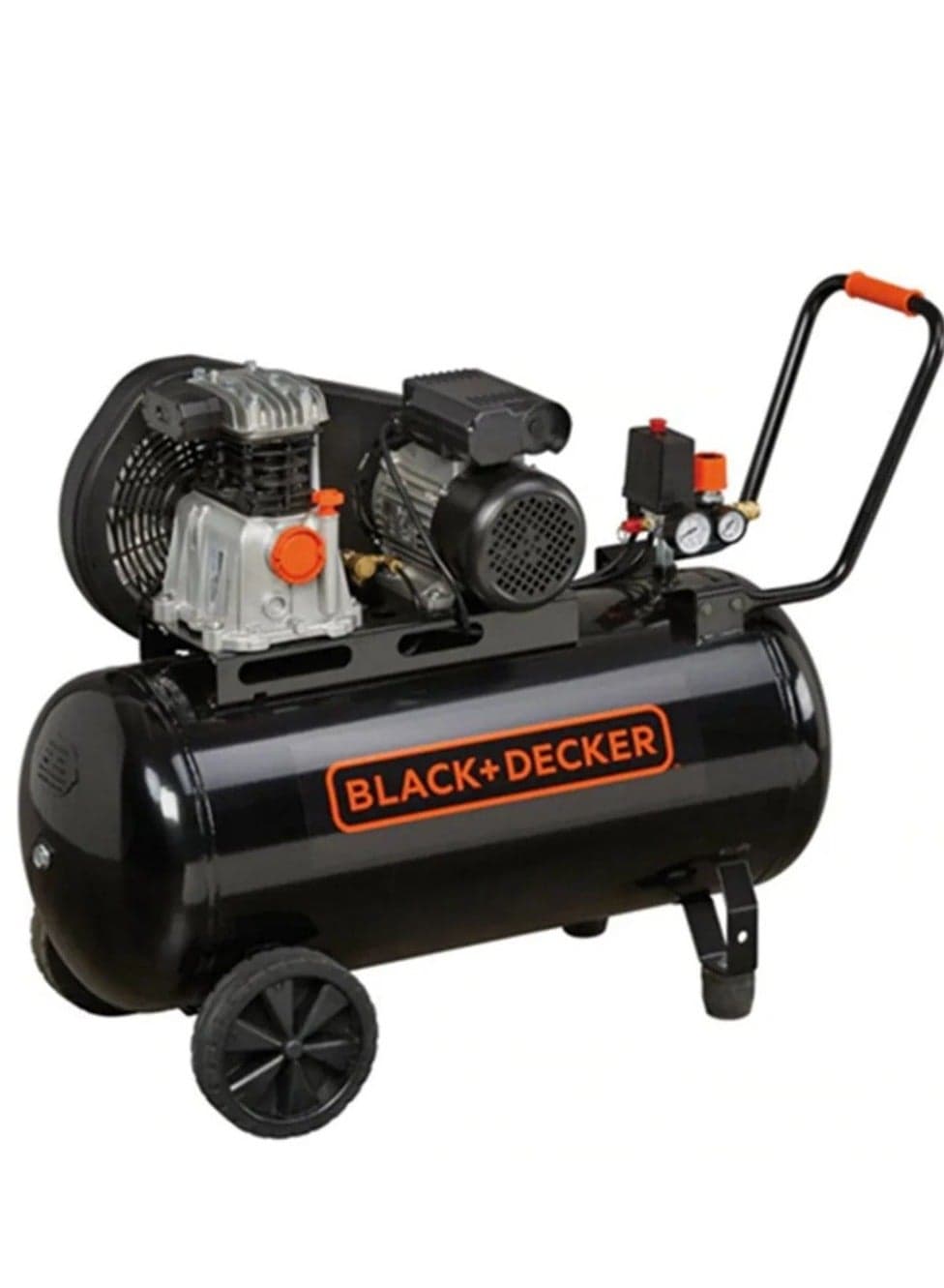 BLACK+DECKER Air Compressor | Belt Driven | 100L Horizontal Tank | Pressure 10 Bar (145 psi) | Motor 2.0 HP | Power 1Ph/220V/50Hz | Air Displacement 220 l/min (7.7 cfm)