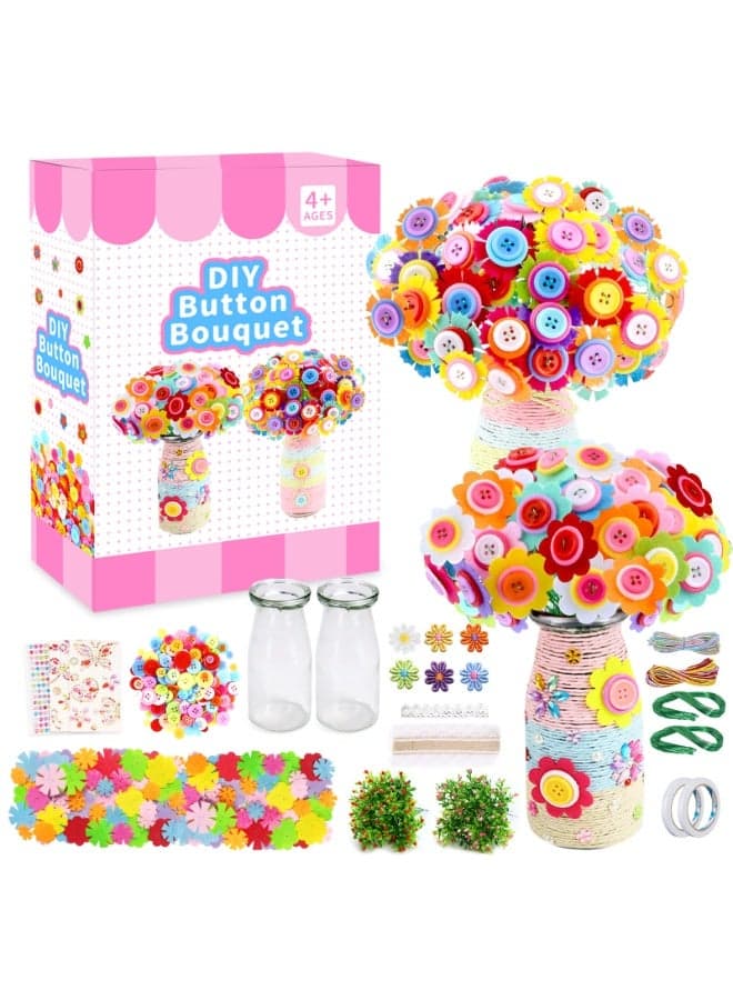 DIY Button flower set children's handmade toys. The best birthday gift for girls, boys and children over 4 years old