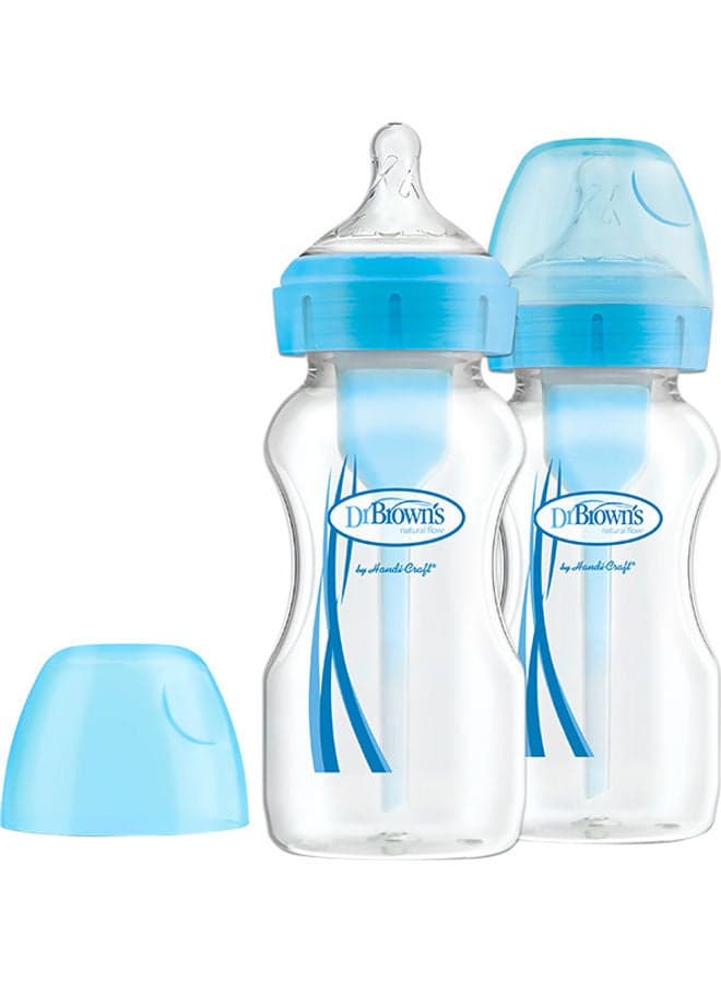 9 Oz/270 Ml Anti-Colic Pp W-N Options+ Bottle, 0M+, Blue, 2-Pack