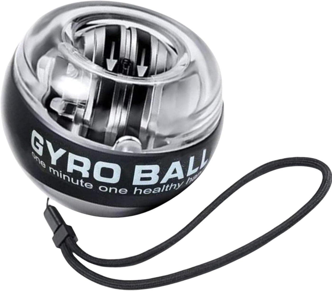 Self-starting wrist gyro ball, hand strengthening trainer, forearm exerciser, suitable for arm finger skeletal muscles, black