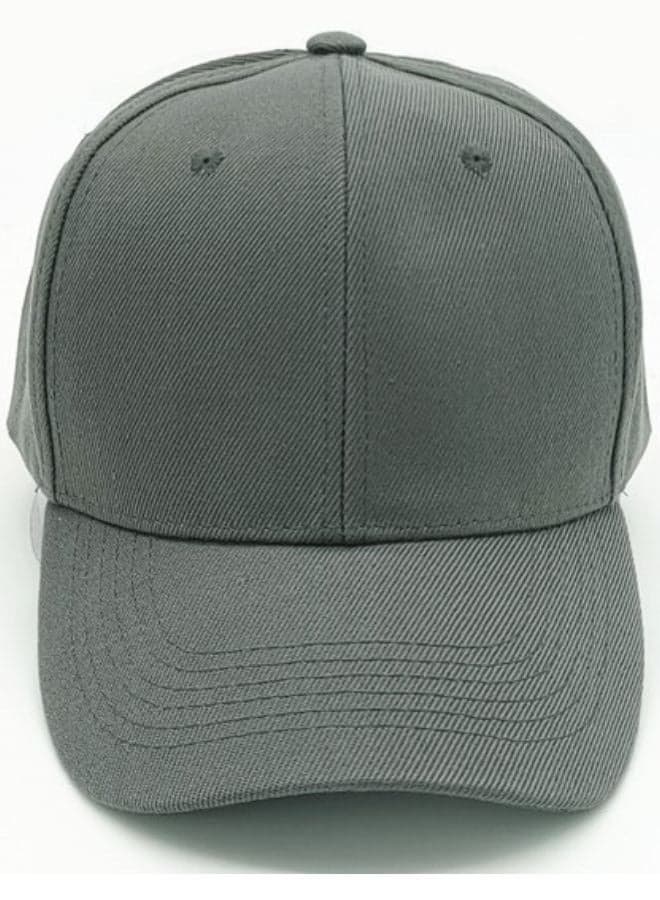 Classic Dark Grey Polyester Baseball Cap - Adjustable Unisex Dad Hat for Running, Workouts, and Outdoor Activities