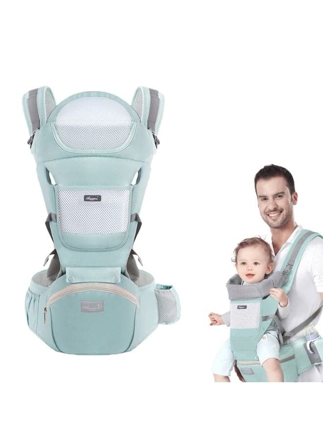 Baby Carrier with Hip Seat, Multi-Functional 9 in 1 Baby Carrier Newborn to Toddler for All Seasons, Baby Backpack Carrier for Toddler, Infant Newborn, Multifunctional Carrier