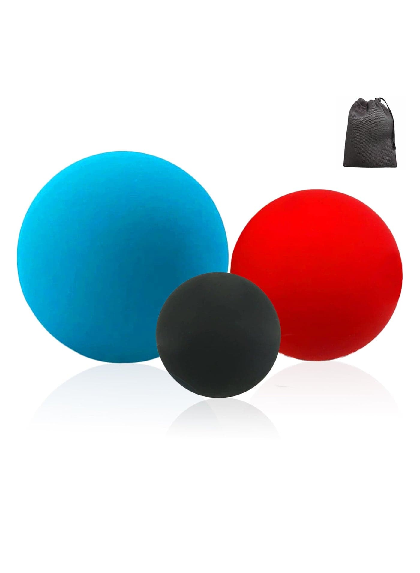 3-Pack Silicone Massage Balls Set, Lacrosse Massage Balls for Jaw, Hands, Plantar Fasciitis and Full Body Myofascial Release, Deep Tissue Relief, Portable & Washable (Large 6.3cm, Medium 5cm, Small 4cm)