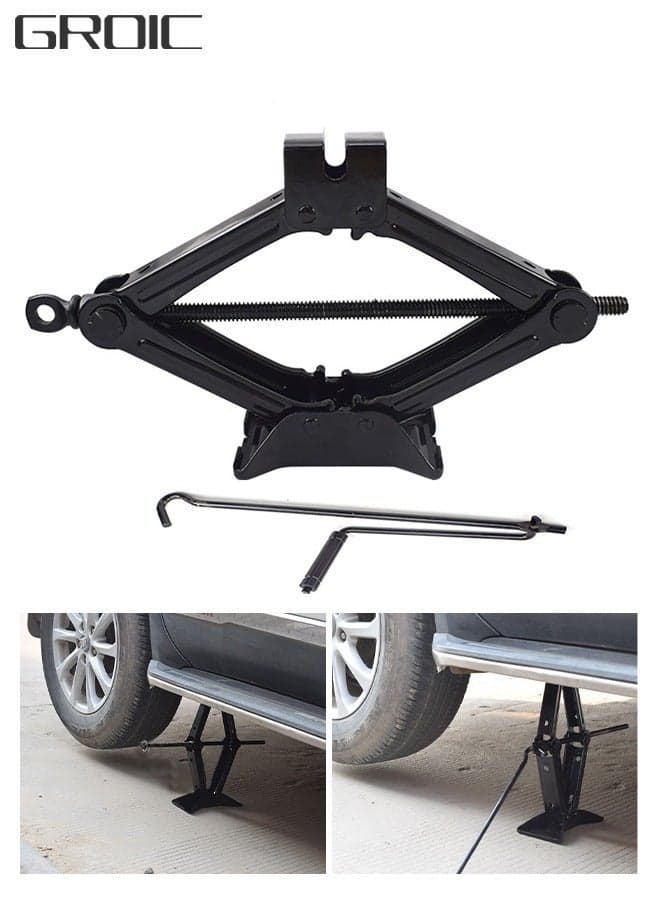Scissor Lift Jack 1.5 Tons with Rubber Pad for Remote Tire Change Repair Emergency Tool Kits Vehicle Floor Wheel Change(1.5T) in Waterproof Case, Automotive Tools