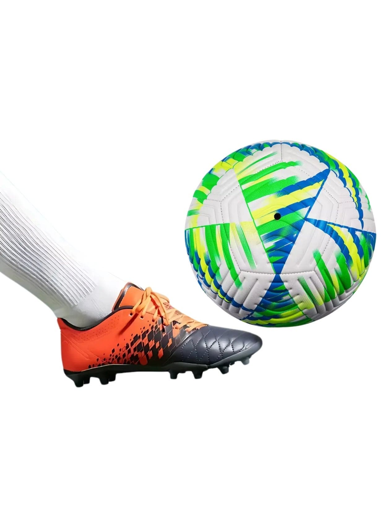 Kids Training Soccer Ball Official Ball Size 5 Durable Machine Stitched Synthetic Football with Reinforced Bladder for All Ages Ideal for Team Games Group Solo Play Training Match Practise Football Matches Competition Suitable for Grass Turf Indoor Surfaces Indoor Outdoor Beginner Professional Gifts for Birthday Boys Girls