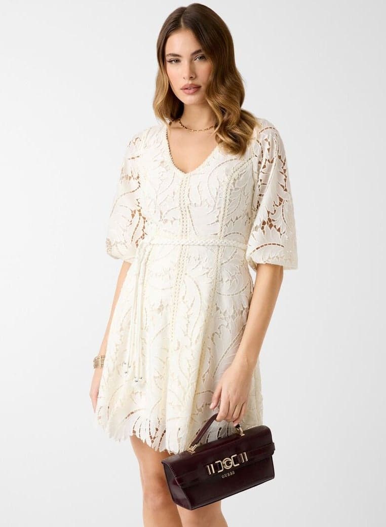 Embroidered Fit & Flare Midi Dress