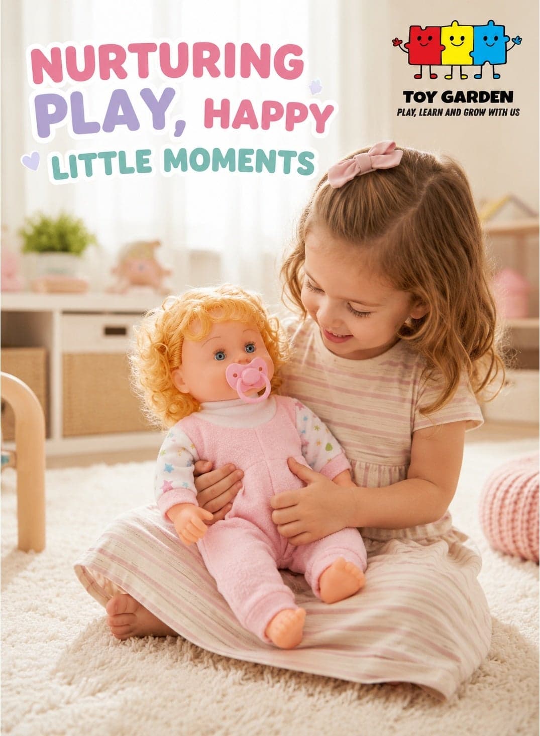 Baby Doll with Carry Bag – Soft, Lightweight & Portable Toddler Toy for Kids Playtime and Travel Fun