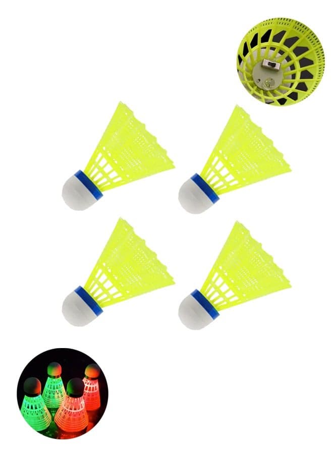 4pcs LED Badminton Shuttlecocks, Lighting Glow in The Dark Night, For Sports Activities