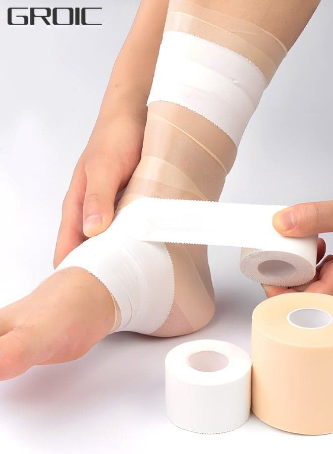 2 Pack Athletic Pre Wrap Tape & Self Adhesive Bandage, Premium Athletic Tape Easy Tear Sports Foam Bandage, Sport Pre wrap Athletic Tape for Ankles Wrists Hands Elbows and Knees